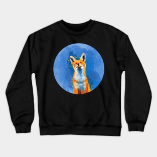 Happy Fox - blue fox illustration Crewneck Sweatshirt